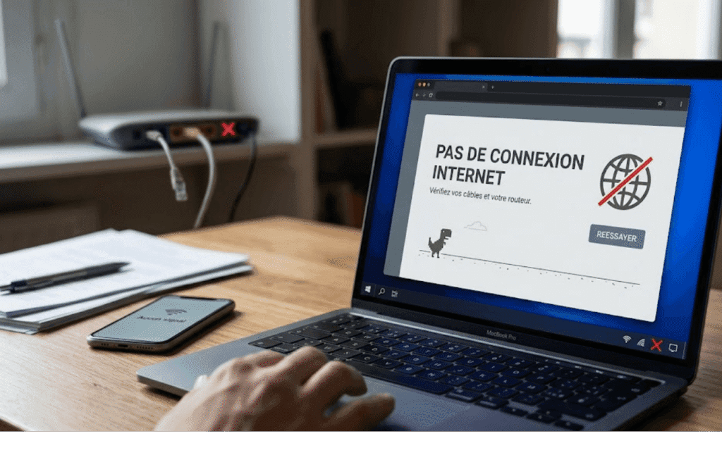 Un ordinateur hors connexion durant une hypnose à distance